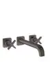 AXOR-HG-AXOR-Citterio-E-3-Loch-Waschtischarmatur-Unterputz-fuer-Wandmontage-mit-Auslauf-220-mm-und-Rosetten-Brushed-Black-Chrome-36107340 gallery number 1